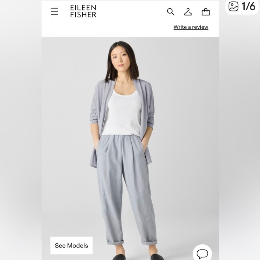 Eileen fisher organic linen lantern pant